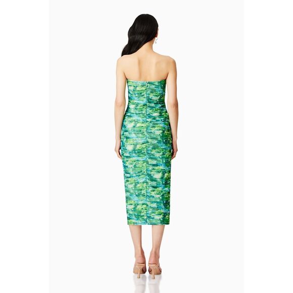 ELLIATT Larkspur Printed Mesh U Wire Midi Dress Date Brunch Dress size S NWT$235 - Picture 6 of 10